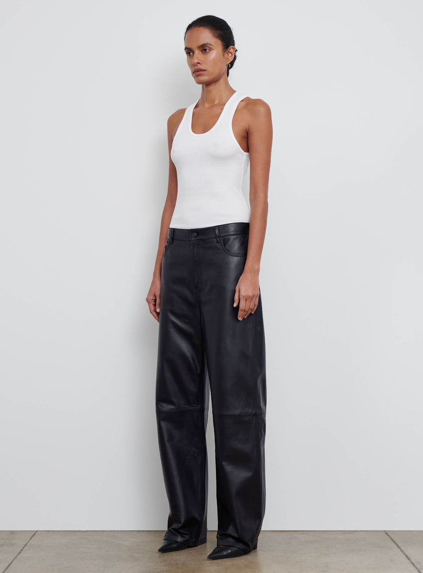 Leather Low Rise Pant